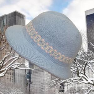 Vintage Blue Knit Winter Hat